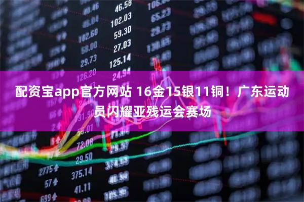 配资宝app官方网站 16金15银11铜！广东运动员闪耀亚残运会赛场